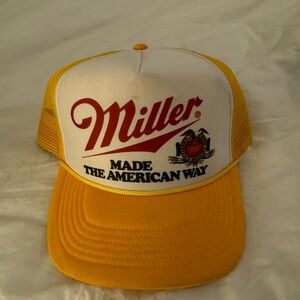 Yellow and White Trucker Hat